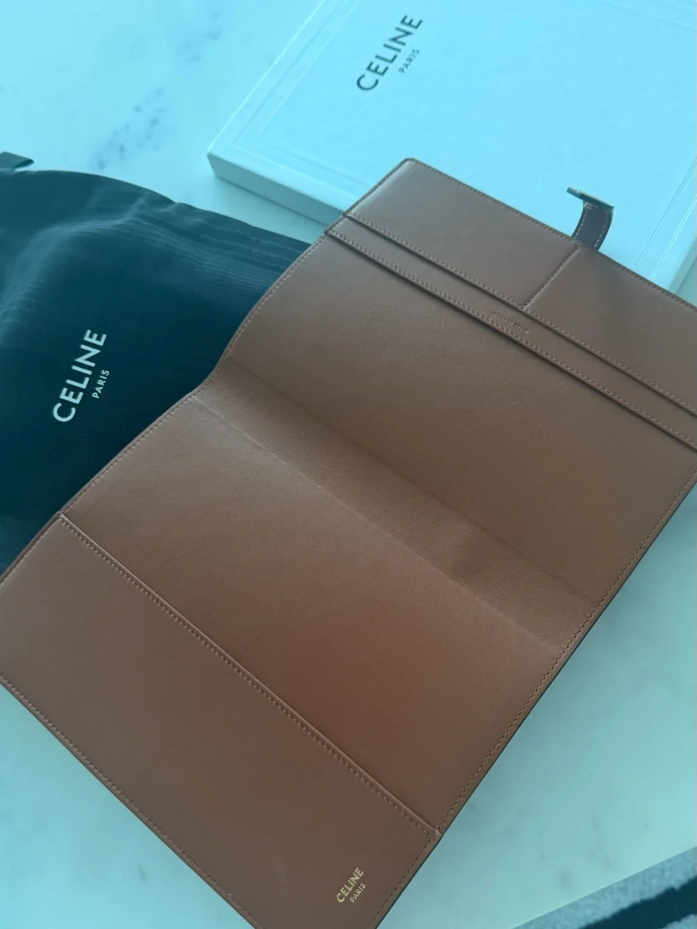 Celine Medium Triomphe Canvas & Calfskin Notebook Cover + Notebook